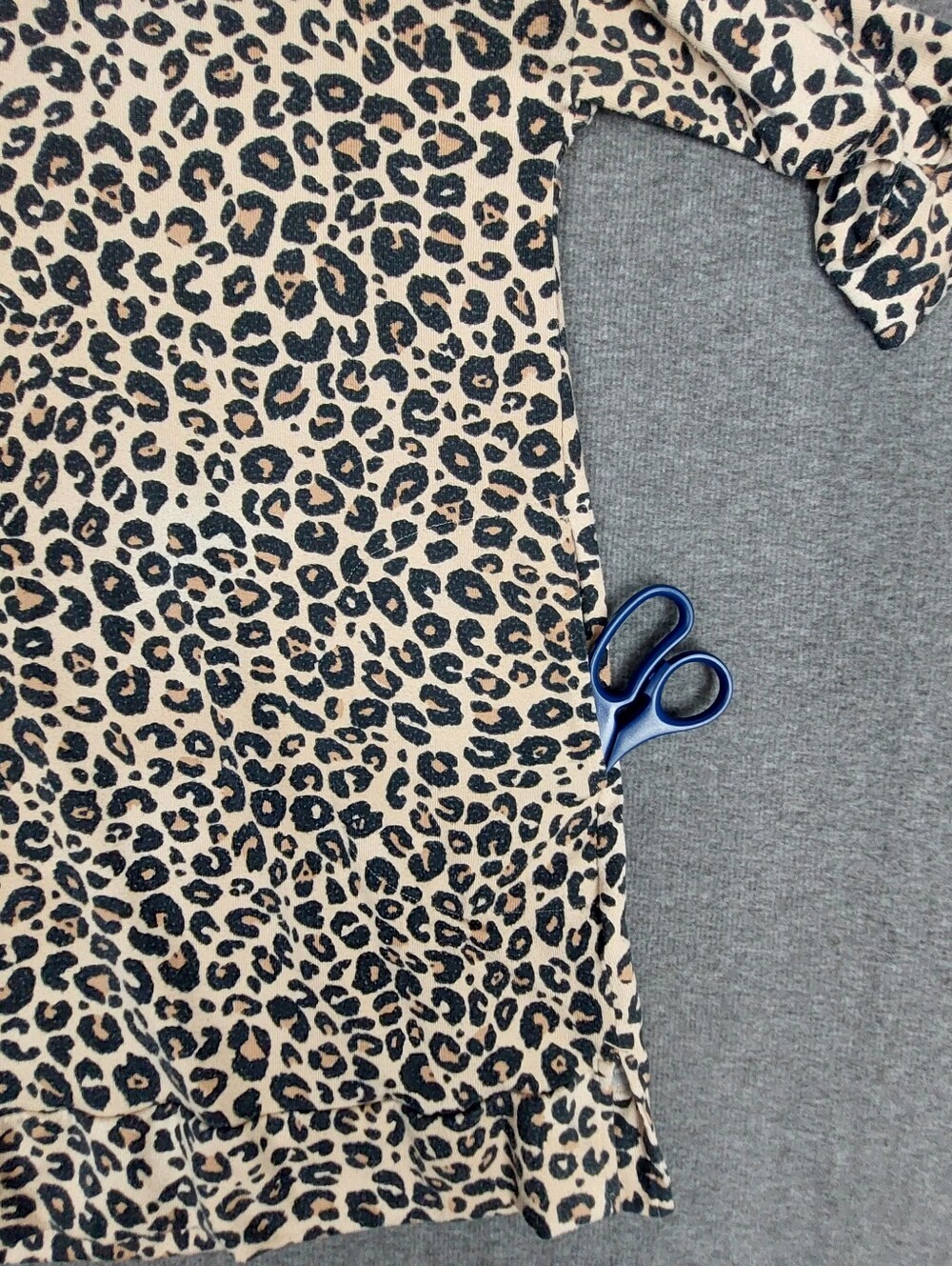 SIMPLY VERA WOMENS TAN LEOPARD ANIMAL PRINT 3/4 SLEEVE LOUNGE DRESS NIGHT GOWN L - Picture 4 of 10